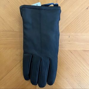 Nordstrom Leather Gloves Fleece Lined Mens Large Black